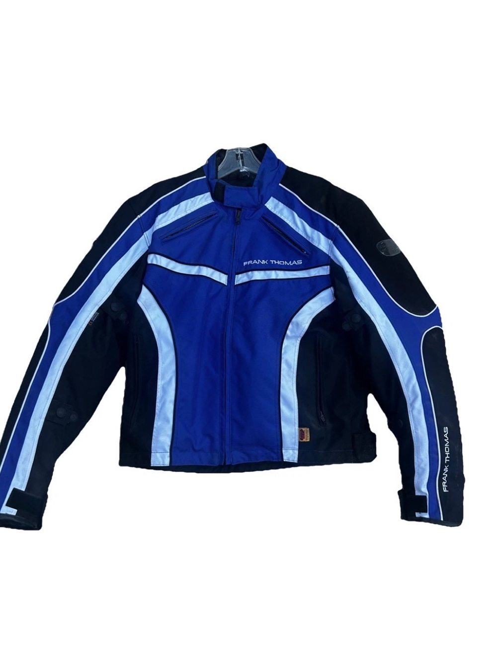 Frank Thomas Motorcycle Jacket Zip Out Aqua Pore Liner Mens Medium Black Padded